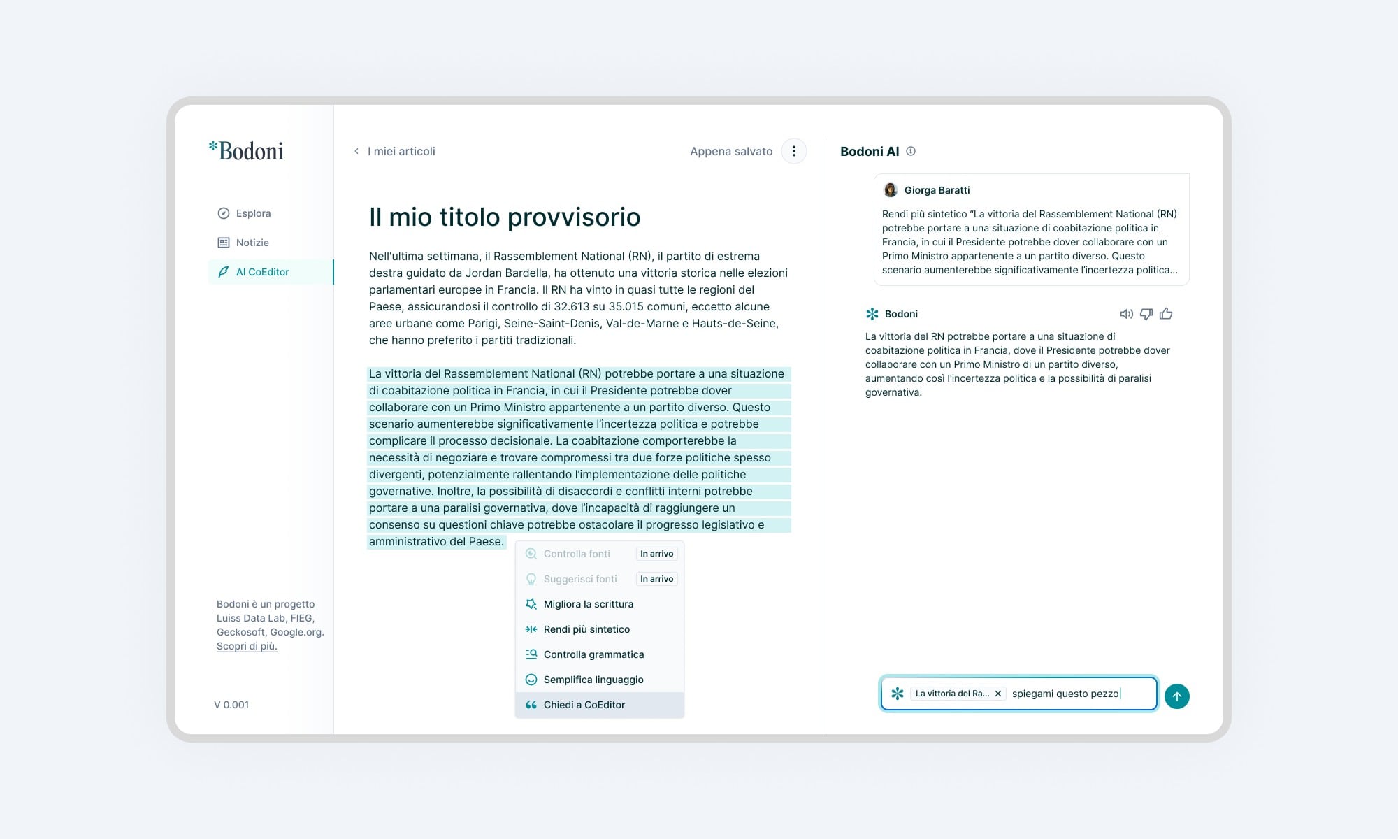 Bodoni: AI tools for the news ecosystem